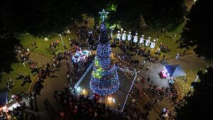 Árbol de navidad ilumina Victoria